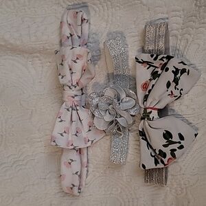 Infant baby girl headbands set of 3